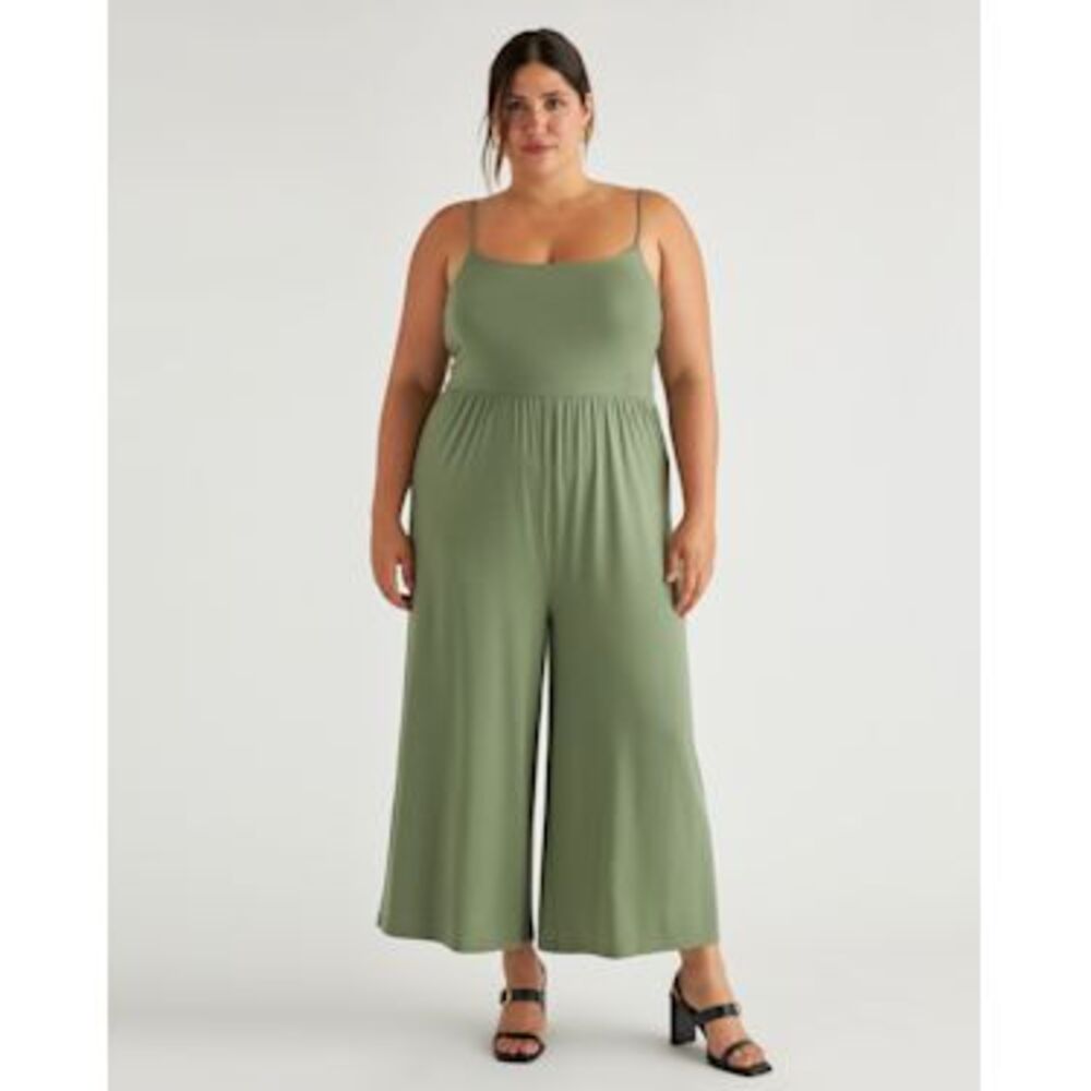 Quince Olive Green Wide-Leg Jumpsuit